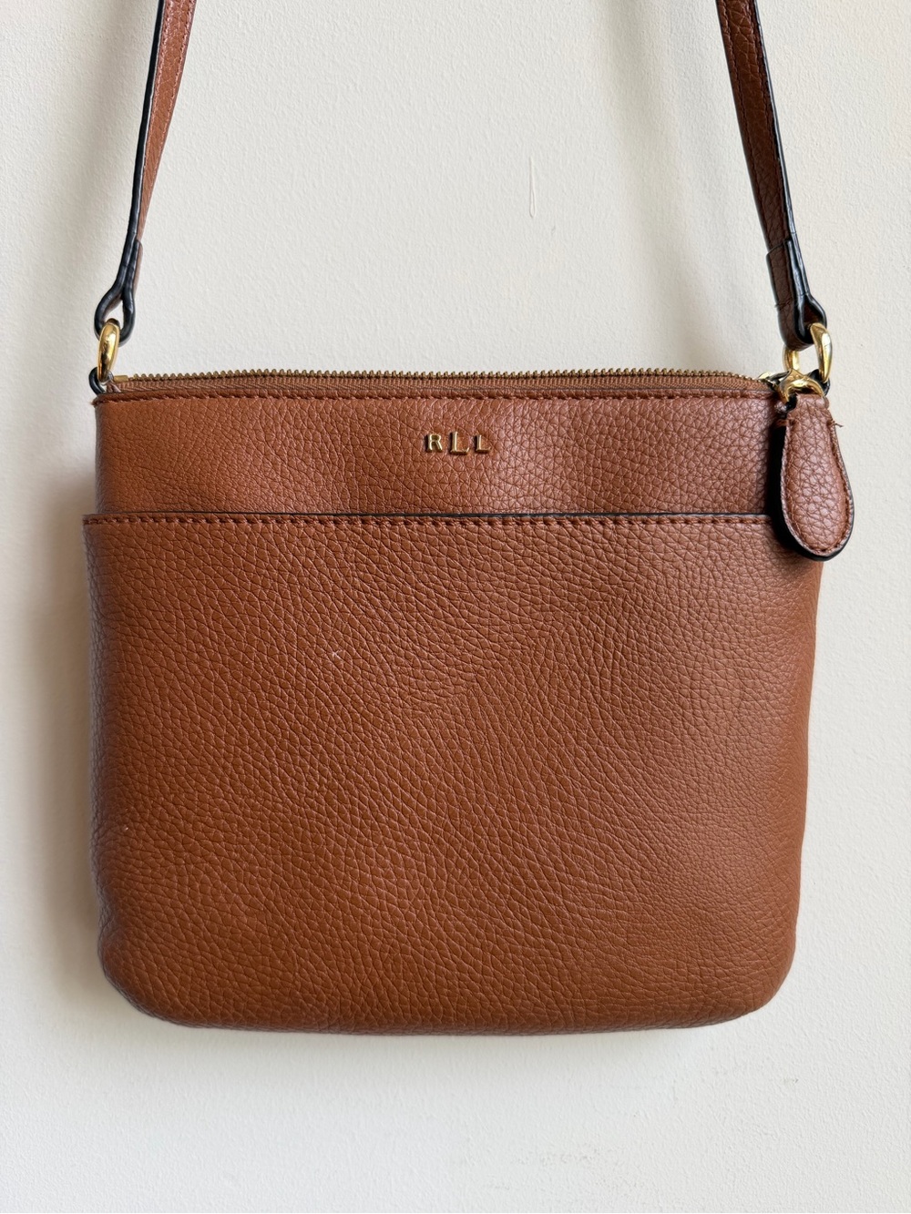 Lauren Ralph Lauren Faux Pebble Leather Small Crossbody Adjustable Strap READ